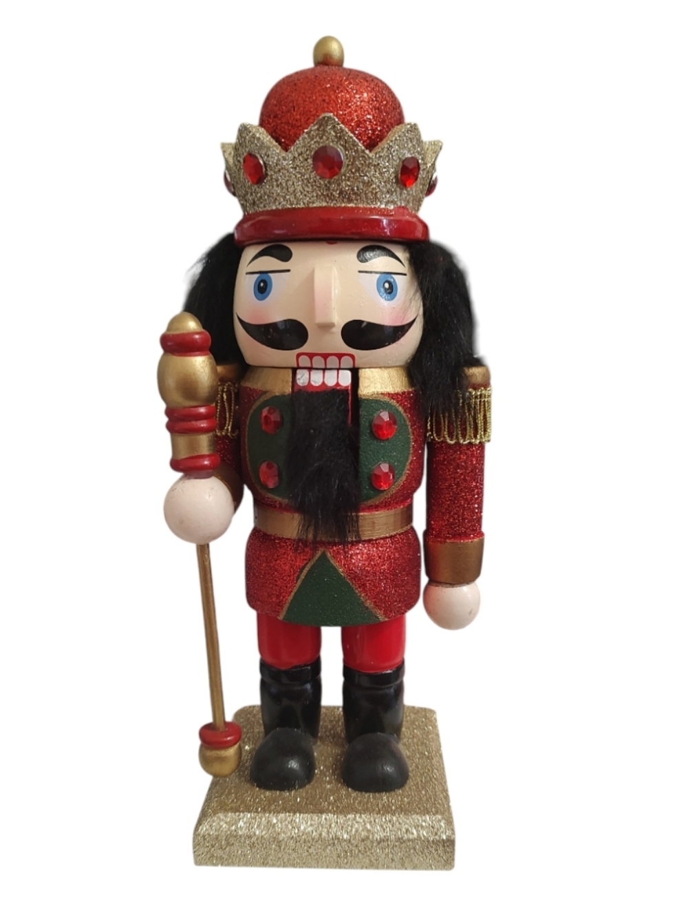 Hobby Lobby Gold and White Decorative Nutcracker  - Mouth Can Be Opened